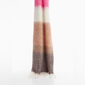 NWOT Mango Fringed edge wool-blend scarf